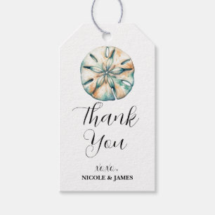 Sand-Dollar-Ozeanspritzer-Aquarell-Hochzeit Geschenkanhänger