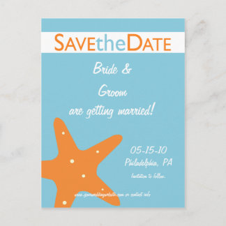Sand Dollar Save the Date Ankündigungspostkarte