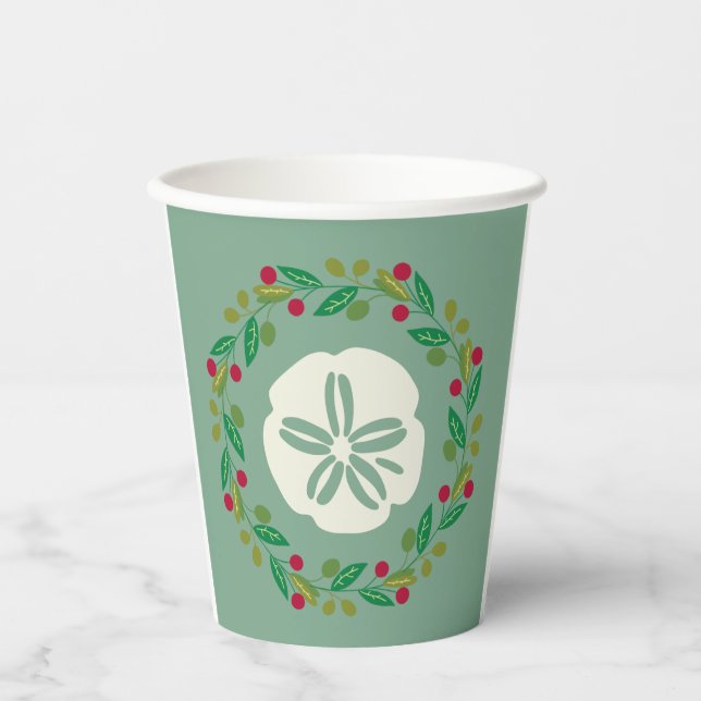 Sand Dollar Seashell Weihnachten Pappbecher (Vorderseite)