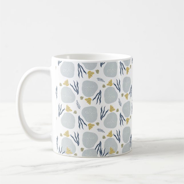Sand Dollar Seashells Beach Pattern Beach Kaffeetasse (Links)