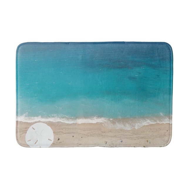 Sand Dollar Seashore Blauer Ozean Badematte (Vorderseite)