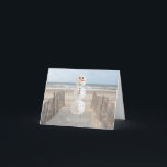 Sand Dollar Snowman Feiertagskarte<br><div class="desc">Tropische Weihnachtskarte - Schnee irgendwo anders</div>