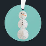 Sand Dollar Snowman Ornament<br><div class="desc">Sand Dollar Snowman</div>