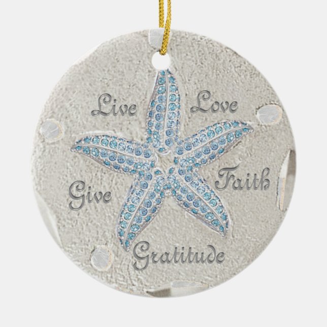 Sand Dollar Starfish Gem Ornament (Vorne)