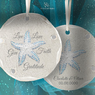 Sand Dollar Starfish Gem Ornament