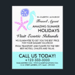 Sand Dollar, Starfish, Seepferd, Travel Agent Flyer<br><div class="desc">Sand-Dollar,  Starfish,  Seepferd,  Travel Agent Werbe-Flyer von der Business Card Store.</div>