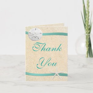 Sand-Dollar-Strand-Hochzeit-Dankeskarten Dankeskarte