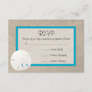 Sand-Dollar-Strand-Hochzeit UAWG-Karte Malibu RSVP Karte
