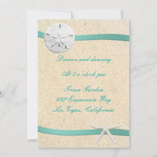 Sand-Dollar-Strand-Hochzeitsempfangskarte Einladung