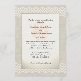 Sand Dollar und Burlap Zigzag Einladung