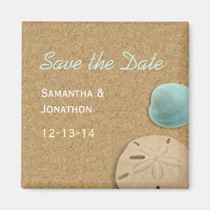 Sand-Dollar und Muschel-Strand-Thema Save the Date Magnet