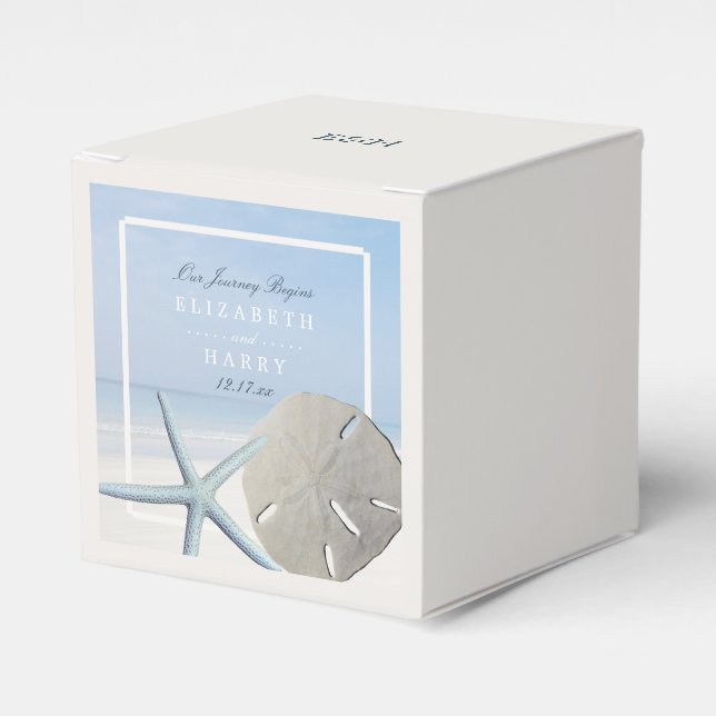 Sand Dollar und Starfish Beach Hochzeit Geschenkschachtel (Vorderseite)