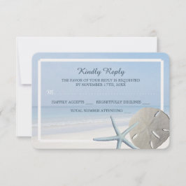 Sand Dollar und Starfish Beach Hochzeit RSVP Karte