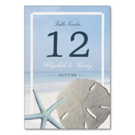 Sand Dollar und Starfish Beach Hochzeit Tischnummer