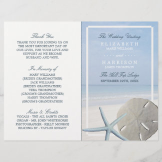 Sand Dollar und Starfish Beach Hochzeitsprogramm
