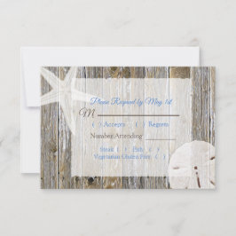 Sand Dollar und Starfish Oceanic Wedding RSVP Karte
