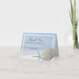 Sand-Dollar und Starfish-Strand-Hochzeit danken Dankeskarte