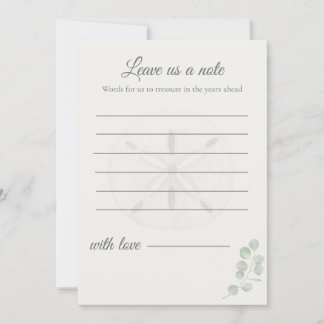 Sand Dollar Wedding Message Cards | Mitteilungskarte