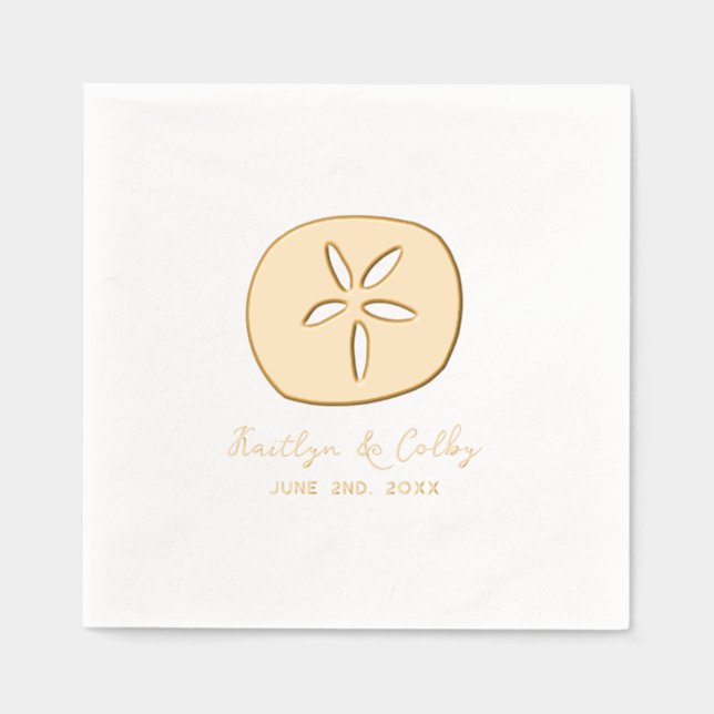 Sand Dollar Wedding Servietten Mit Folie (Vorderseite)