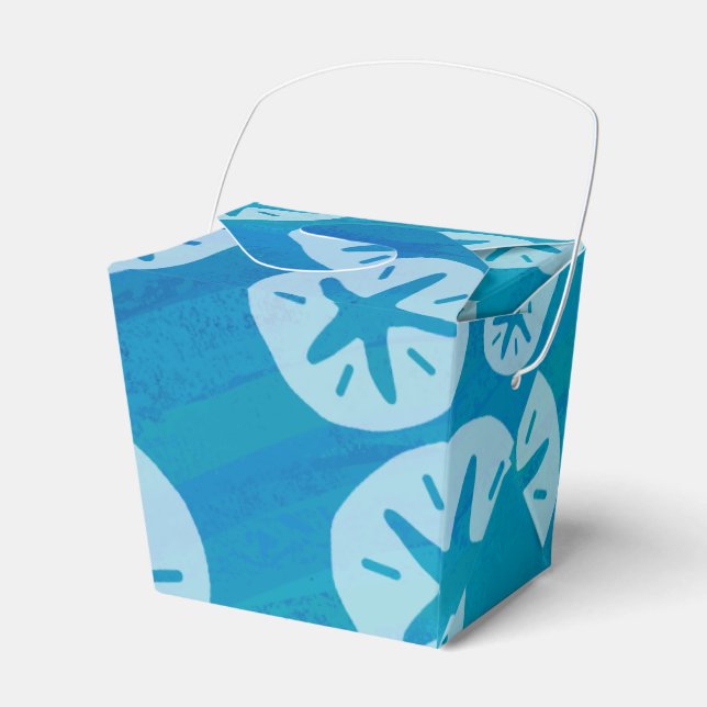 Sand Dollar Weiß und Blau Muster Geschenkschachtel (Vorderseite)