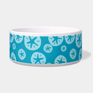 Sand Dollar Weiß und Blau Muster Napf