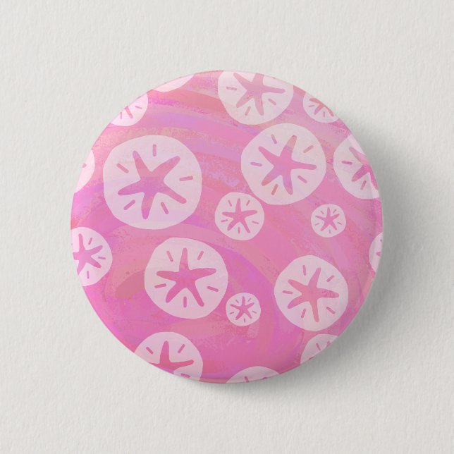 Sand Dollar weiß und rosa Button (Vorderseite)