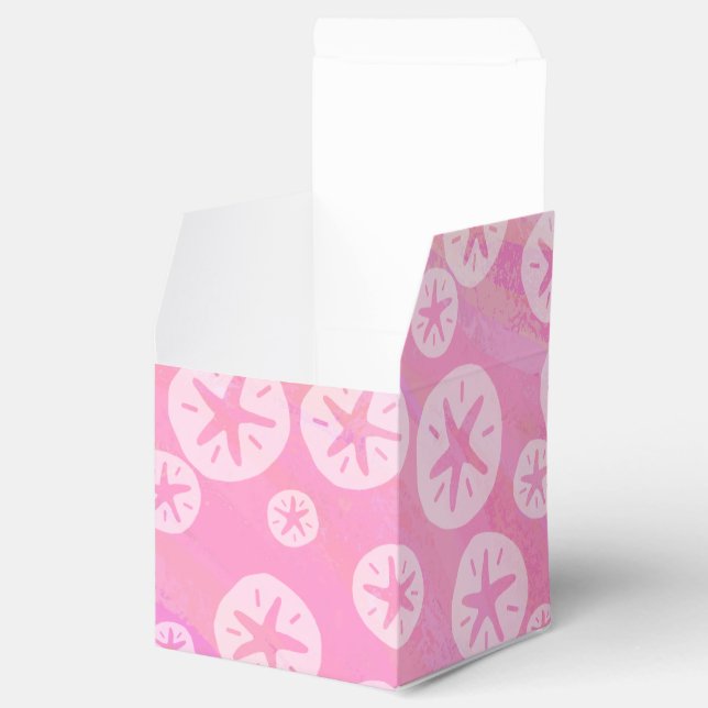 Sand Dollar weiß und rosa Geschenkschachtel (Geöffnet)
