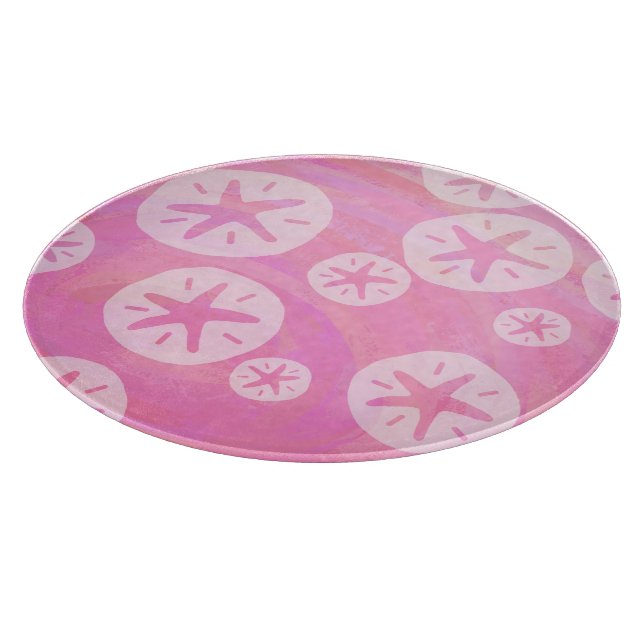 Sand Dollar weiß und rosa Schneidebrett (Ecke)