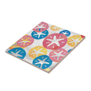 Sand Dollar Yellow Blue Pattern Fliese