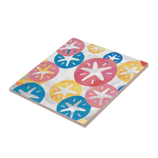 Sand Dollar Yellow Blue Pattern Fliese (Seite)