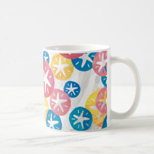 Sand Dollar Yellow Blue Pattern Kaffeetasse