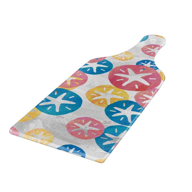 Sand Dollar Yellow Blue Pattern Schneidebrett (Ecke)