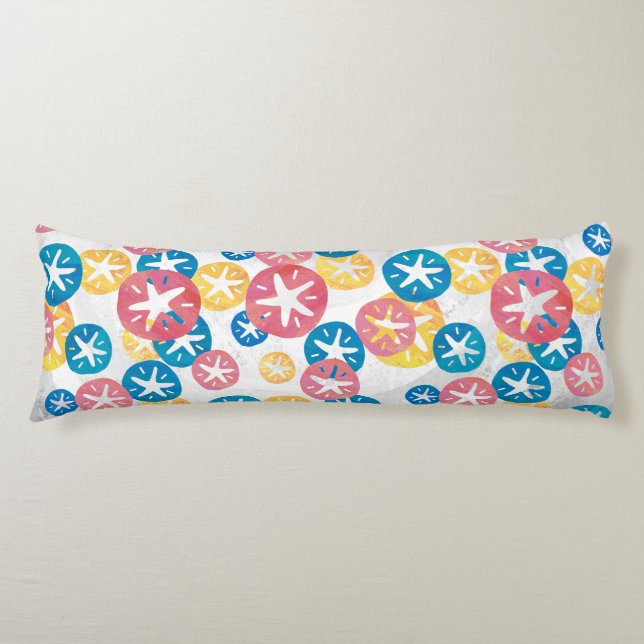 Sand Dollar Yellow Blue Pattern Seitenschläferkissen (Vorderseite)