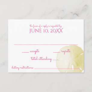 Sand Dollar Yellow Wedding RSVP Karte