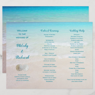Sand Dollars Beach Scene Tri-Fold Hochzeitsprogram