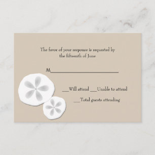 Sand Dollars Hochzeitkarte RSVP Karte