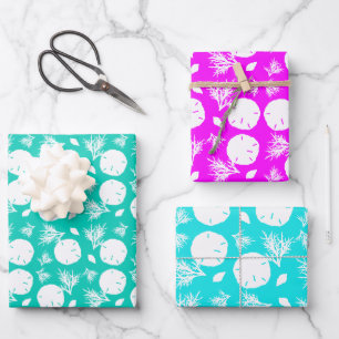 Sand Dollars Meereskoralle Tropische Farben Geschenkpapier Set