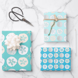 Sand Dollars Shades of Blue Geschenkpapier Set