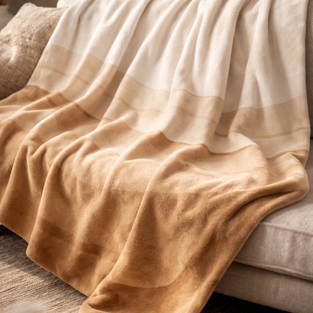 Sand Drift Gradient Sherpa Blanket Sherpadecke (Soft coastal gradient in sand and ivory with flowing taupe detail)