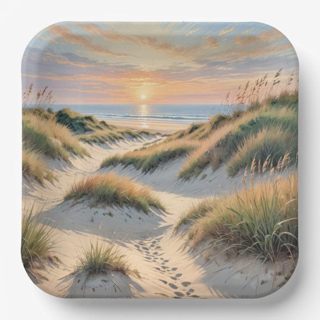 Sand Dune Footprints Pappteller (Vorderseite)