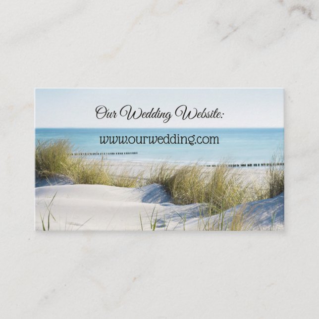 Sand Dunes and Beach Wedding Website Beipackkarte Begleitkarte (Vorderseite)