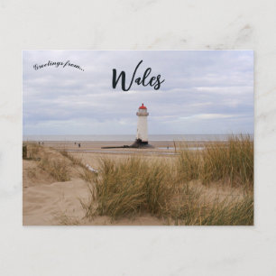 Sand Dunes und Talacre Lighthouse Wales Postkarte