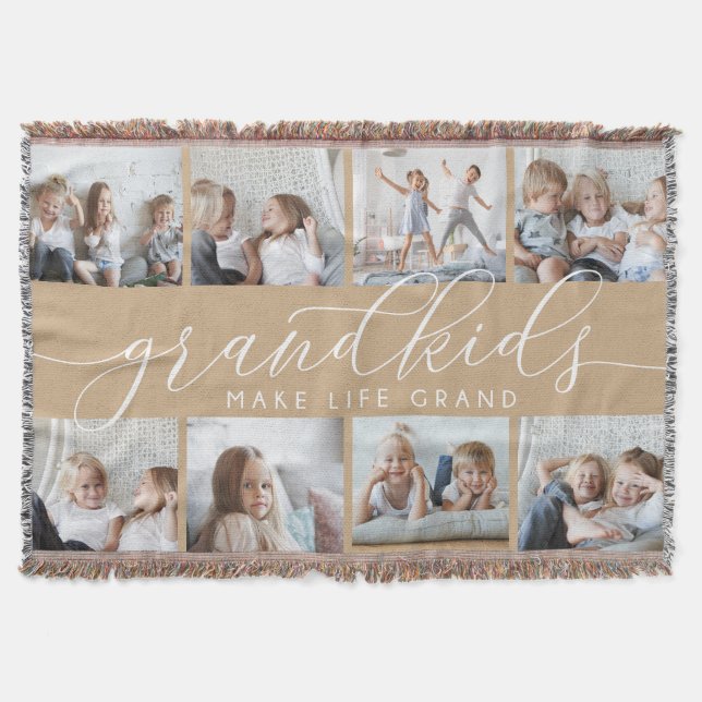 Sand | Großkinder machen Life Grand Foto Collage Decke (Vorderseite)