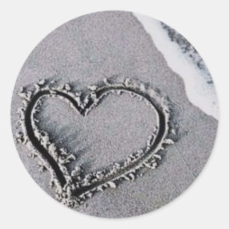 Sand Heart Runder Aufkleber