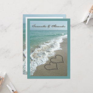 Sand Hearts~ Plage Destination Mariage Invitation