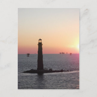 Sand Island Lighthouse at Sunset 2 Postkarte