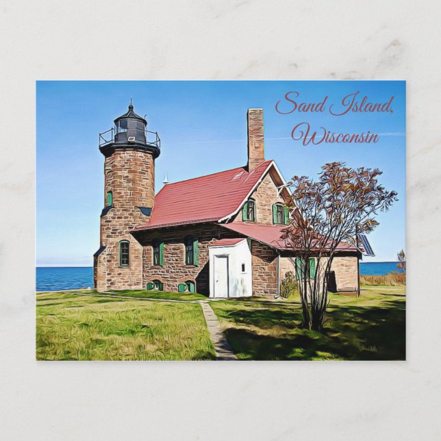 Sand Island, Wisconsin Light House Photo Carte pos (Devant)