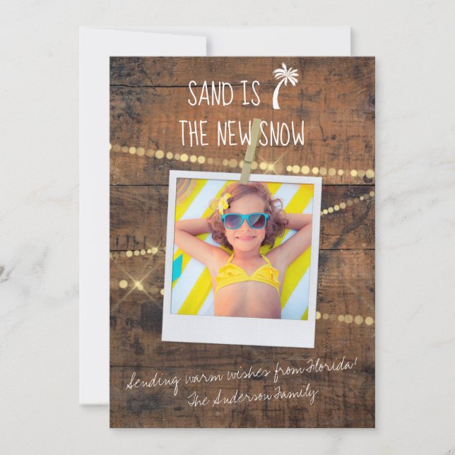 Sand ist die New Snow Florida Holiday Foto Card (Vorderseite)