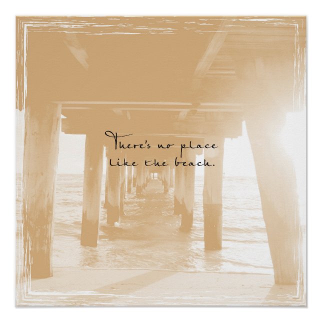 SAND JETTY FOTO MIT STRANDQUOTE POSTER (Vorderseite)