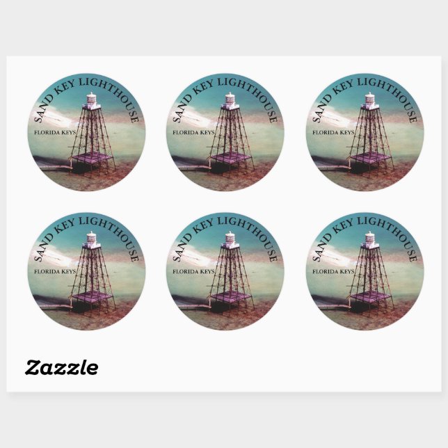Sand Key Lighthouse, Florida Keys Round Stickers (Feuille)